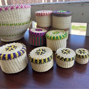 Handwoven Multicolor Basket Set